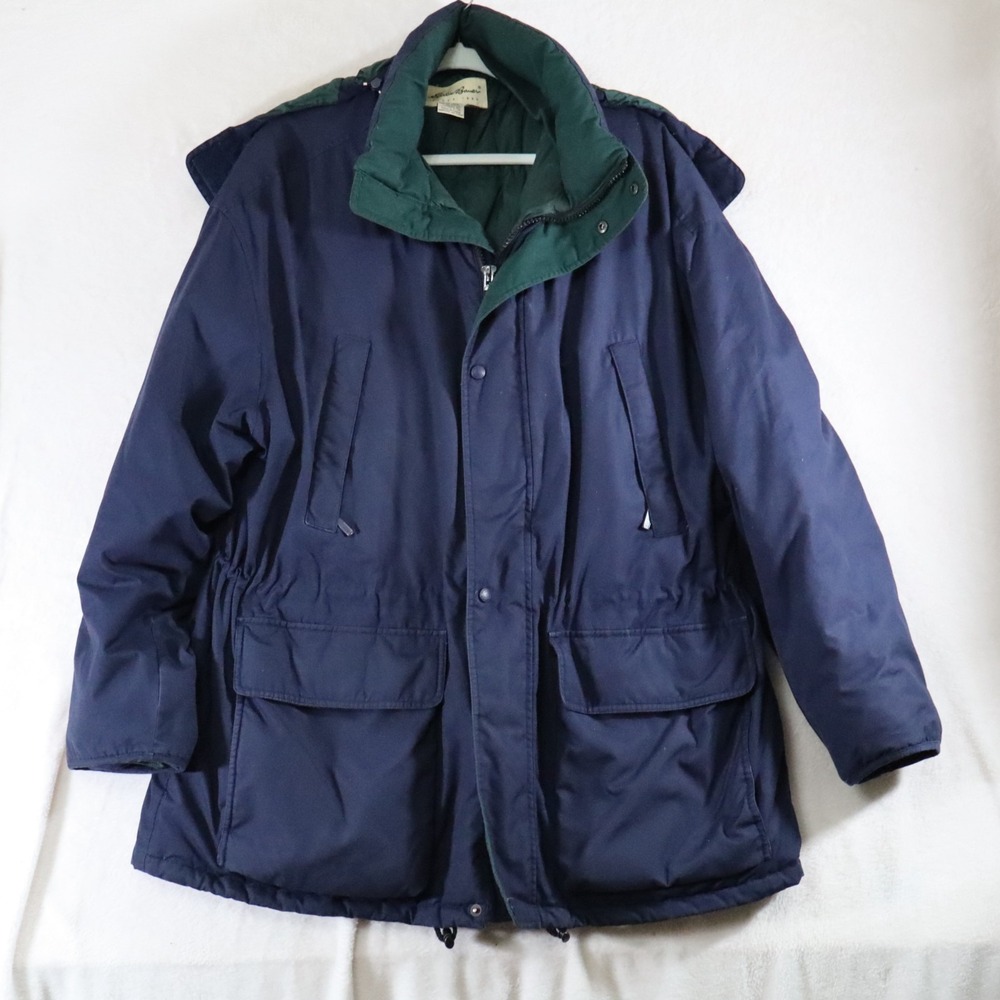 Vintage Eddie Bauer Ridge Line Parka Jacket XL Goose Down Blue Coat Gorpcore